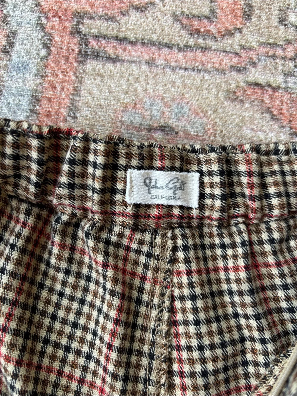 John Galt/Brandy Melville Houndstooth Pattern Straight-Leg Pants